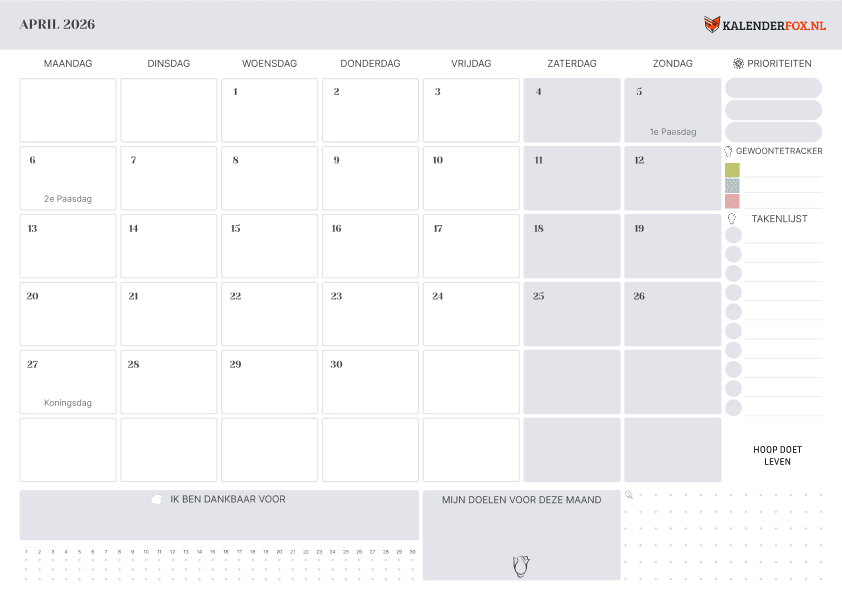 Preview Calendario Estados Unidos 2026 Minimalista
