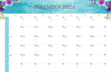 kalender dezember 2026 mit Mondphasen