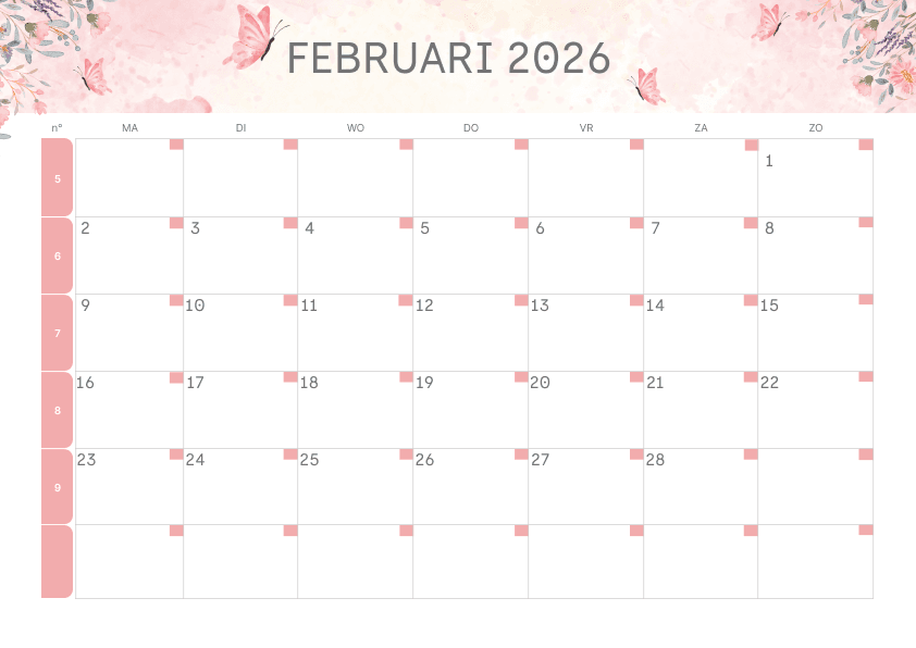 Preview Roze bloemen en vlinder