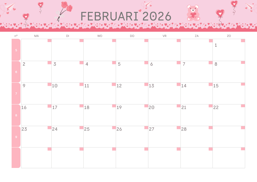 Preview Teddybeer Liefde Kalender