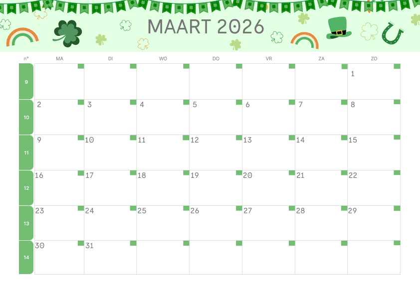 Preview Eenvoudig groen St. Patrick’s Day-ontwerp