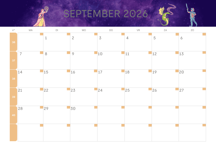 Preview Verjaardagskalender met Ballonnen en Taart 