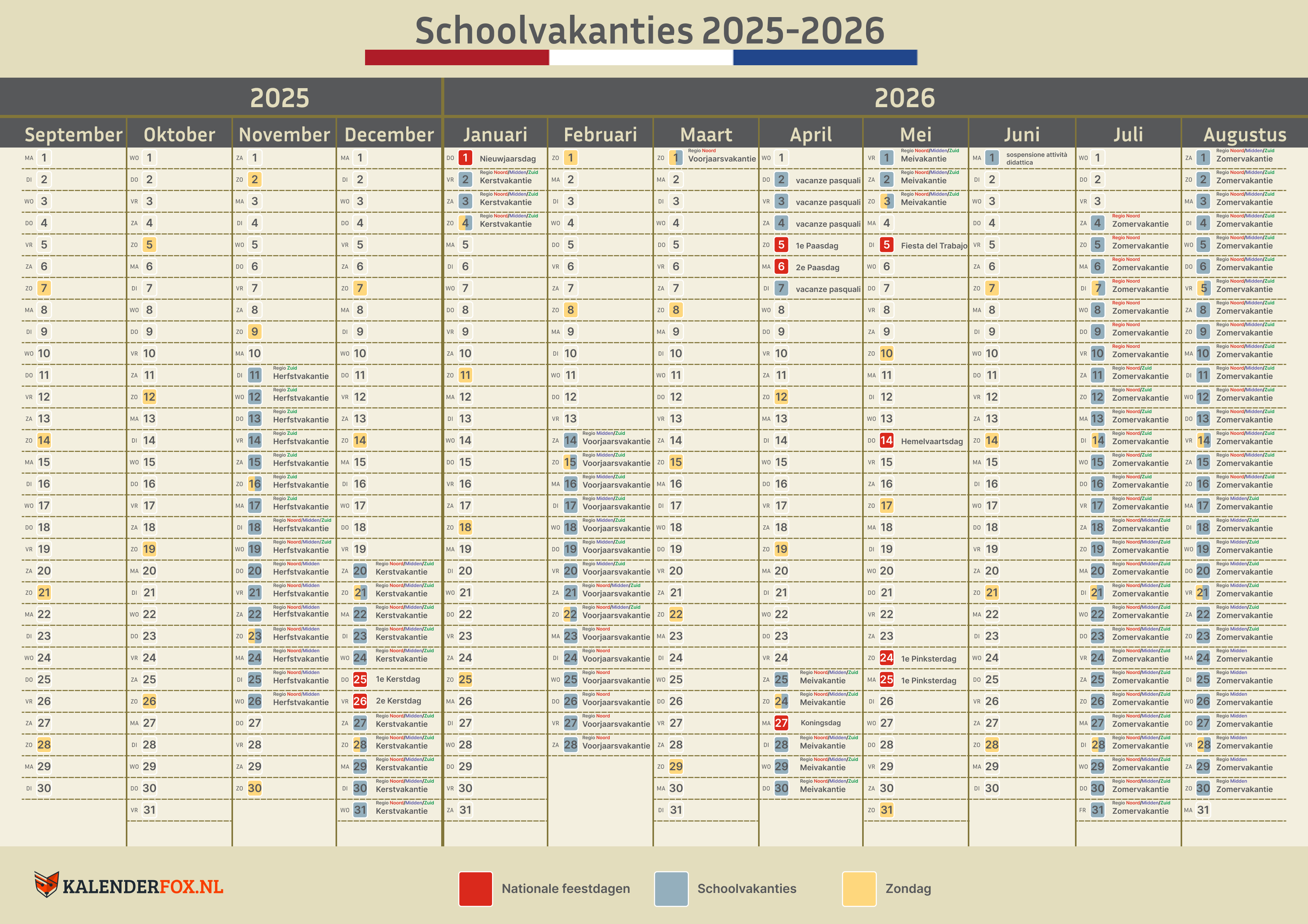 Schoolvakanties 2025-2026